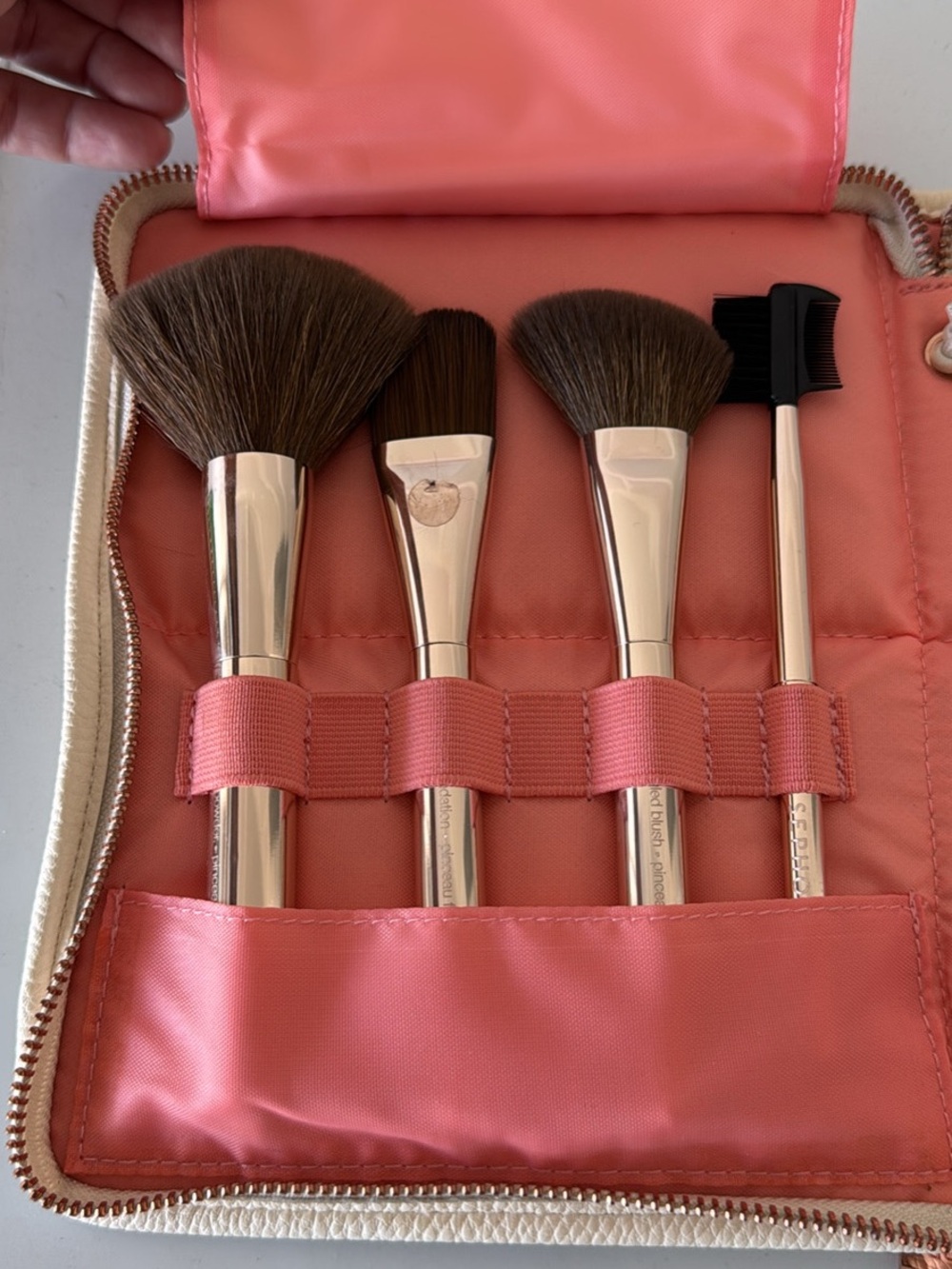 Sephora Rose Gold Brush Set with Ivory/Coral Case